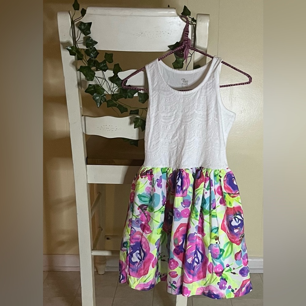 White and Floral Formal Dress